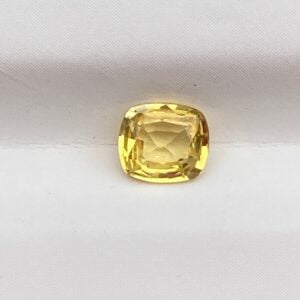 Ceylon Yellow Sapphire Loose Gemstone 6-8 Ct Natural Cushion Cut AGI Certified 